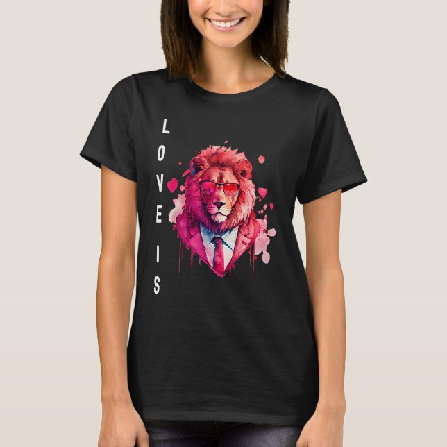 T-shirt Alluring Love is With Heart Animal Valentine's day (Devant)