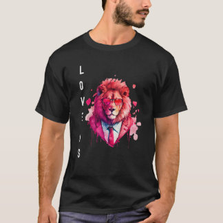 T-shirt Alluring Love is With Heart Animal Valentine's day