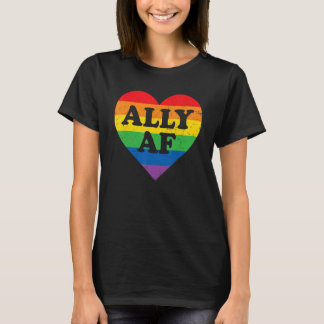 T-shirt Ally AF LGBT Heart Rainbow LGBTQ Mois Gay pride