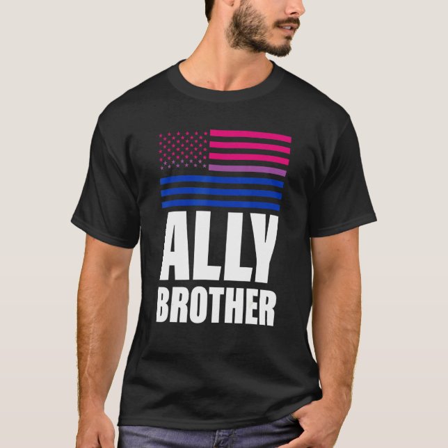 T-shirt Ally Brother Bisexual Drapeau Lgbt Gay pride (Devant)