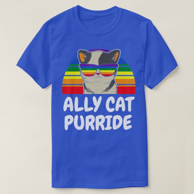 T-shirt Ally Cat, Purride Funny Cat Gay pride s, Ally Cat  (Design devant)