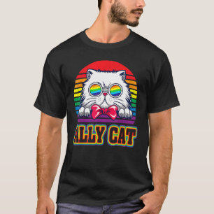 T-shirt Ally Chat Lgbt Gay Rainbow Pride Drapeau Garçons H