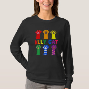 T-shirt Ally Chat Purride Paw Rainbow Chat Lgbt Gay pride