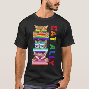 T-shirt Ally Chats Cute Lgbt Gay Rainbow Pride Drapeau Boy