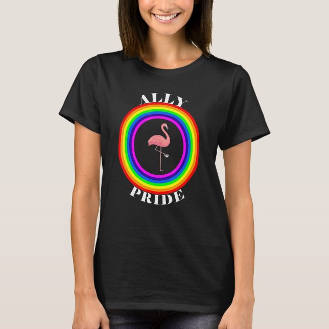 T-shirt Ally Pride LGBTQ Égalité Rainbow Lesbian Gay Tran (Devant)