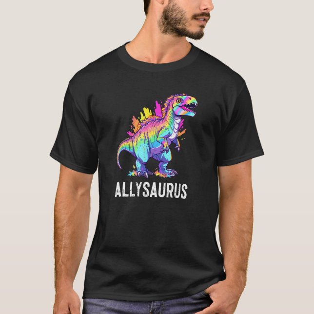 T-shirt Allysaurus Dinosaur Amusant Dino Ally Pride Égalit (Devant)