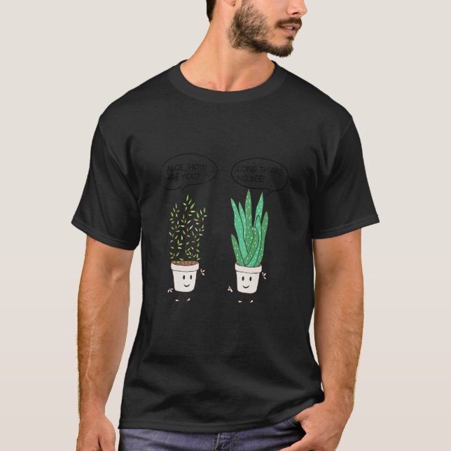 T-shirt Aloe Vera Thymian Parler de jardinier mignon plant (Devant)