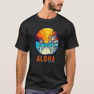 T-shirt Aloha Beach Sunset Correspondant Vacances Amis Fam
