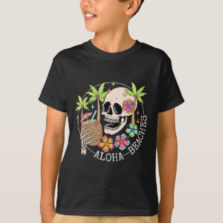 T-shirt Aloha Beachs Skeleton Vacances d'été Hawaï Famil