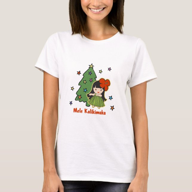 T-shirt Aloha fille de danse polynésienne hawaïenne de (Devant)
