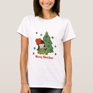 T-shirt Aloha fille de danse polynésienne hawaïenne de
