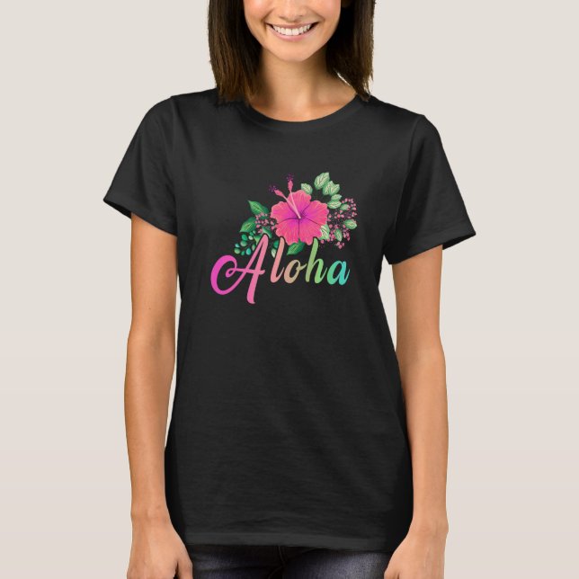 T-shirt Aloha Flower Hawaii Hawaii Surf Hawaii Island (Devant)