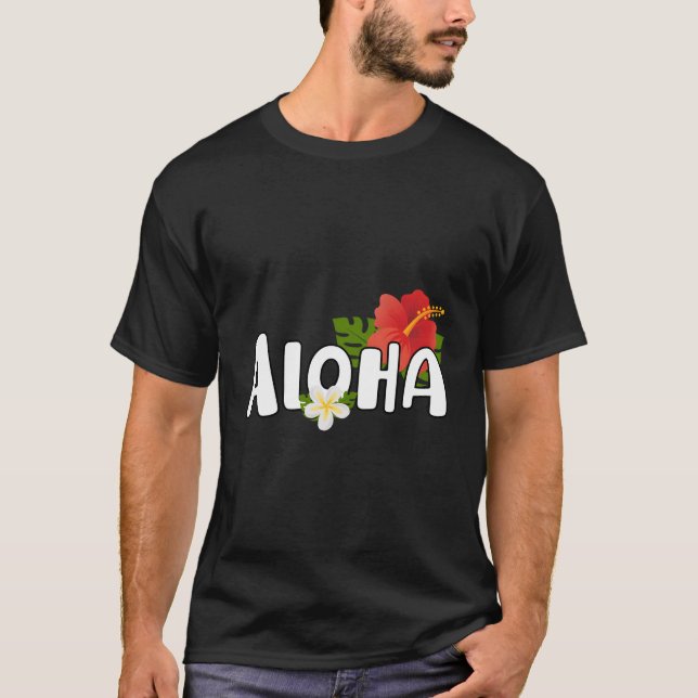 T-shirt Aloha Flower Hawaii Imprimer Aloha Hawaii (Devant)