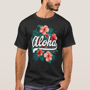 T-shirt Aloha Flowers Hawaiian Hawaii Beach Luau Party