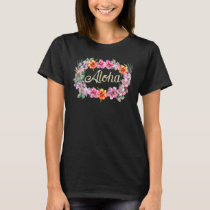 T-shirt Aloha Flowers Hawaiian Hawaii Beach Luau Party