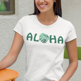 T-shirt Aloha Hawaïen Feuille Monstera Hawaï Tropical