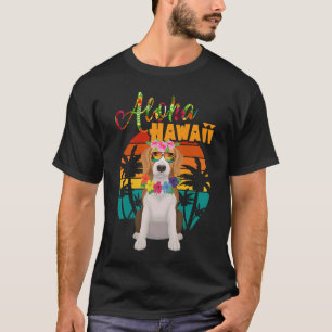 T-shirt Aloha Hawaii Chien Beagle Portant des lunettes de