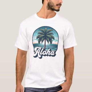 T-shirt Aloha Hawaii Hawaii île Hawaiian Palm Tree Beach V