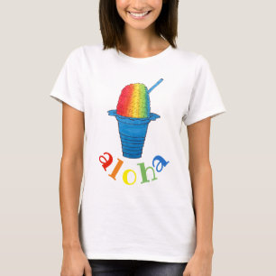 T-shirt ALOHA Hawaii Hawaii rasage arc-en-ciel rasé glace 