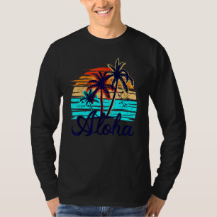 T-shirt Aloha Hawaii Hawaiian Island Palm Beach Surf board