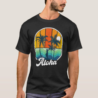 T-shirt Aloha Hawaii Hawaiian Pour Garçons Filles Palm Tre