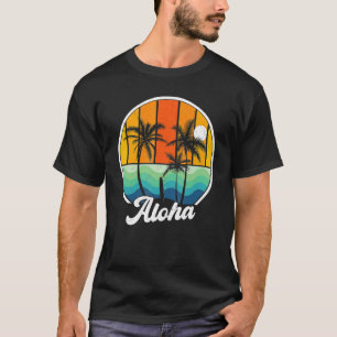 T-shirt Aloha Hawaii Hawaiian Pour Garçons Filles Palm Tre