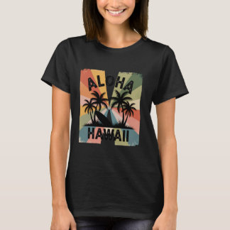 T-shirt Aloha Hawaii Palm Beach Planche de Surf Surf Rétro