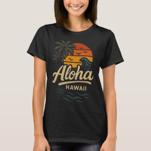 T-shirt Aloha Hawaii Plage Été Surf Rétro 70s
