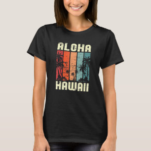 T-shirt Aloha Hawaiian Beach Palm Trees été vacances Ha