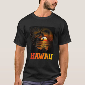 T-shirt Aloha Hawaiian hawaii hommes été palmiers plage va