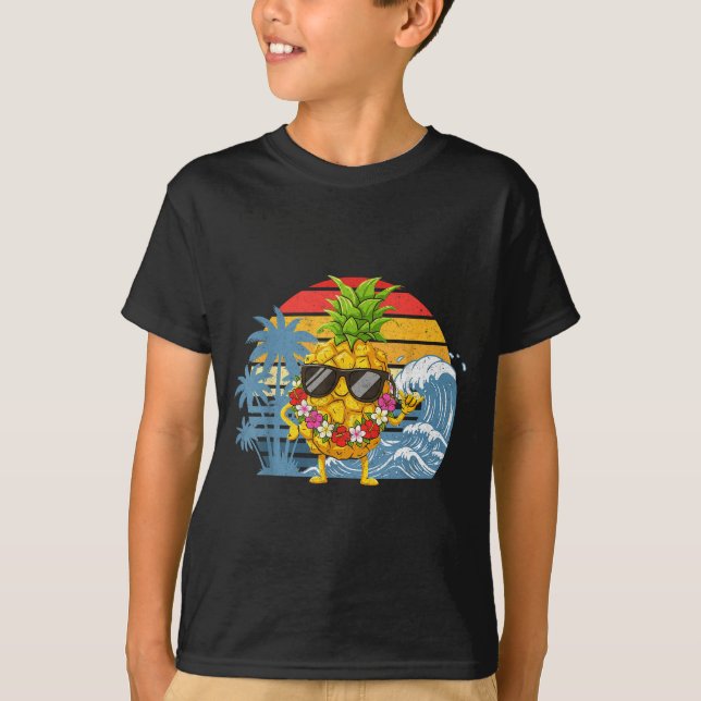 T-shirt Aloha Hawaiian Pineapple Sign Hawaii Shaka (Devant)
