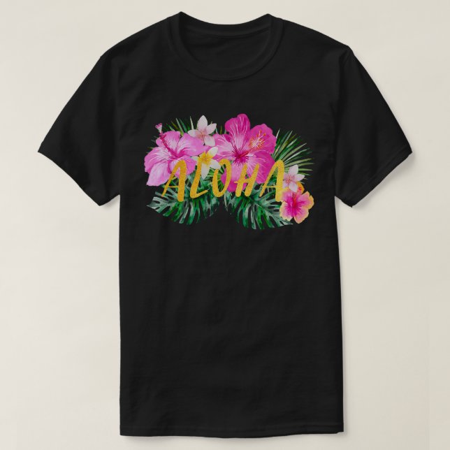 T-shirt Aloha Hibiscus Fleurs  (Design devant)