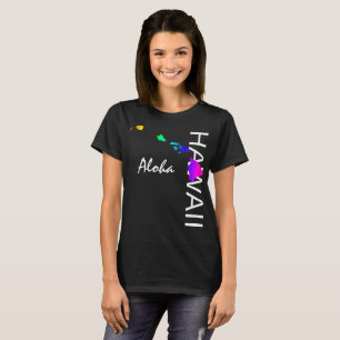 T-SHIRT ALOHA - ÎLES HAWAII NEON RAINBOW