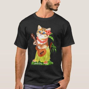 T-shirt Aloha Kitten Hula Summer Chat Cute