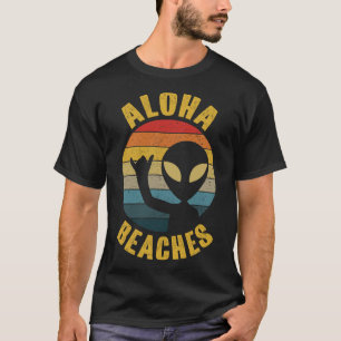 T-shirt Aloha Plages Funny Retro Hawaii Shaka Alien Hawai