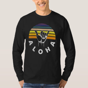 T-shirt Aloha Shaka Coucher de soleil Conception Amour de