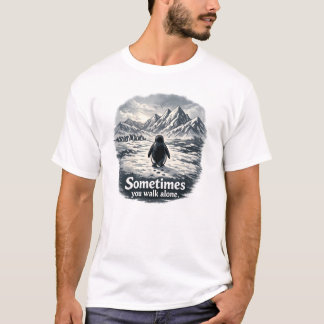 T-shirt Alone Penguin on Icy Horizon