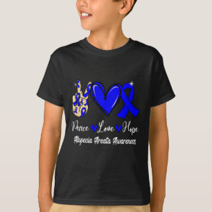T-shirt Alopecia Areata Sensibilisation Paix Aimer Hope Bl