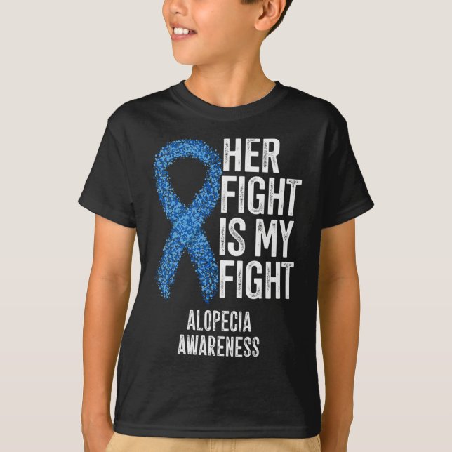 T-shirt Alopecia Areata Son Combat Est Mon Combat Alopecia (Devant)