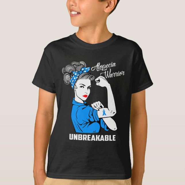 T-shirt Alopecia Guerrier Indestructible Alopécie Sensibil (Devant)