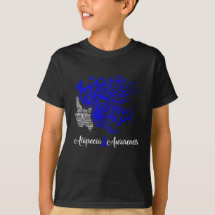 T-shirt Alopecia Sensibilisation Bleu Ruban Perte de cheve