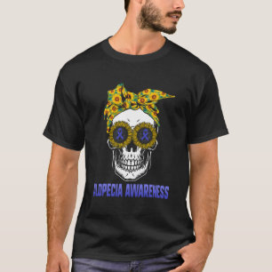 T-shirt Alopecia Sensibilisation Bleu Ruban Perte de cheve