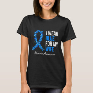 T-shirt Alopecia Sensibilisation Je Porte Du Bleu Pour Ma
