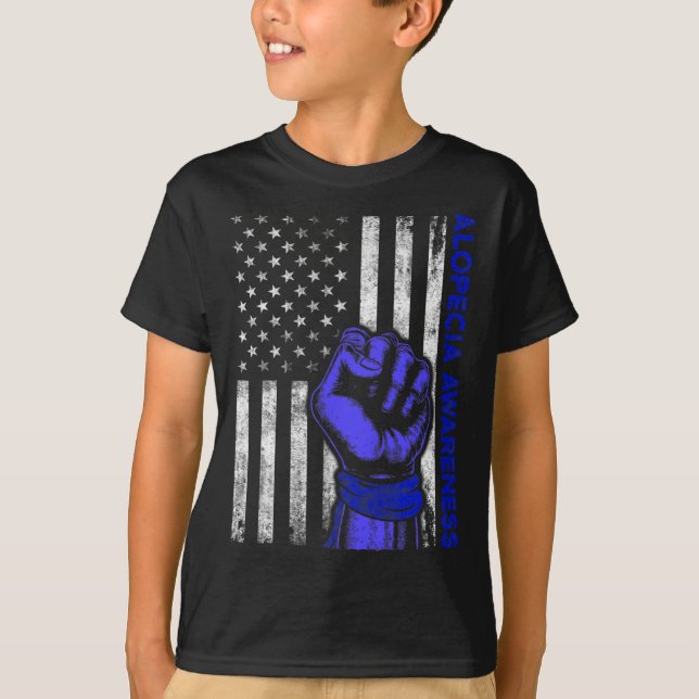 T-shirt Alopecia Sensibilisation Perte de cheveux Guerrier (Devant)