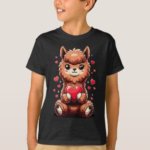 T-shirt Alpaca Holding Coeur Saint Valentin Cute Llama Va
