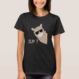 T-shirt Alpaca with glasses  saying llama