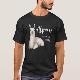 T-shirt Alpacas Make Me Happy Cute   Llama Love Pun Quote 