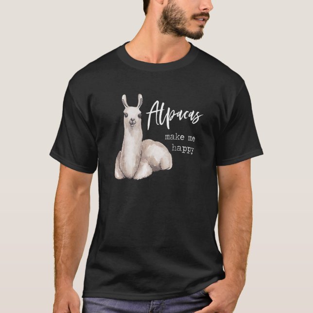 T-shirt Alpacas Me Rendre Heureux Mignonne Llama Love Pun  (Devant)