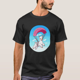 T-shirt Alpaga Pixel Amusant en Saut en Parachute