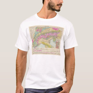 T-shirt Alpenlander - carte d'atlas des Alpes